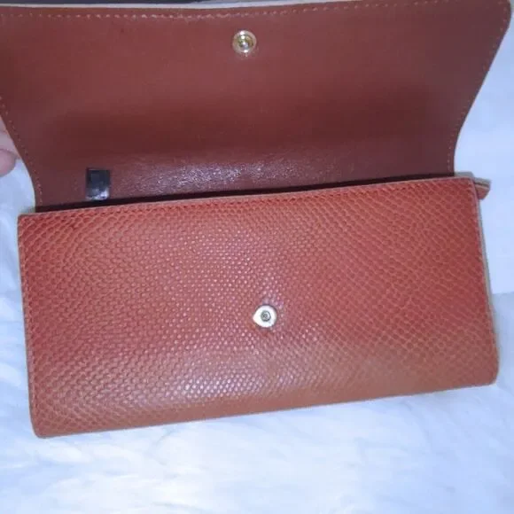 Chloe snake embossed leather flap long wallet w/dusty EUC - Picture 7 of 11